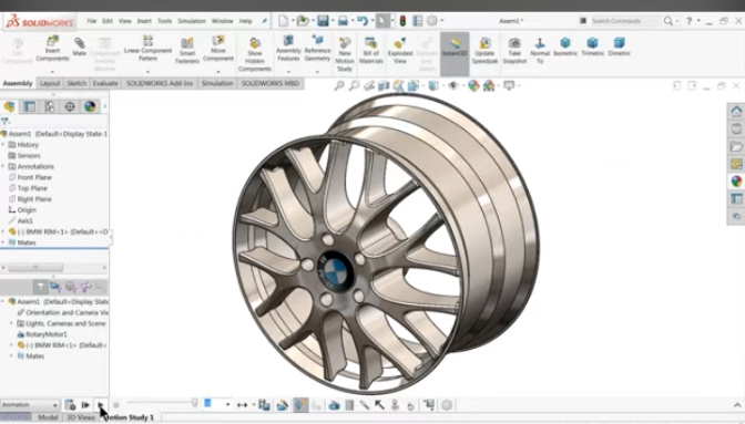 BMW Multi-Spoke Alloy Wheel — SolidWorks Assembly — Mechanical Design case study by DesignForge, Kampala Uganda