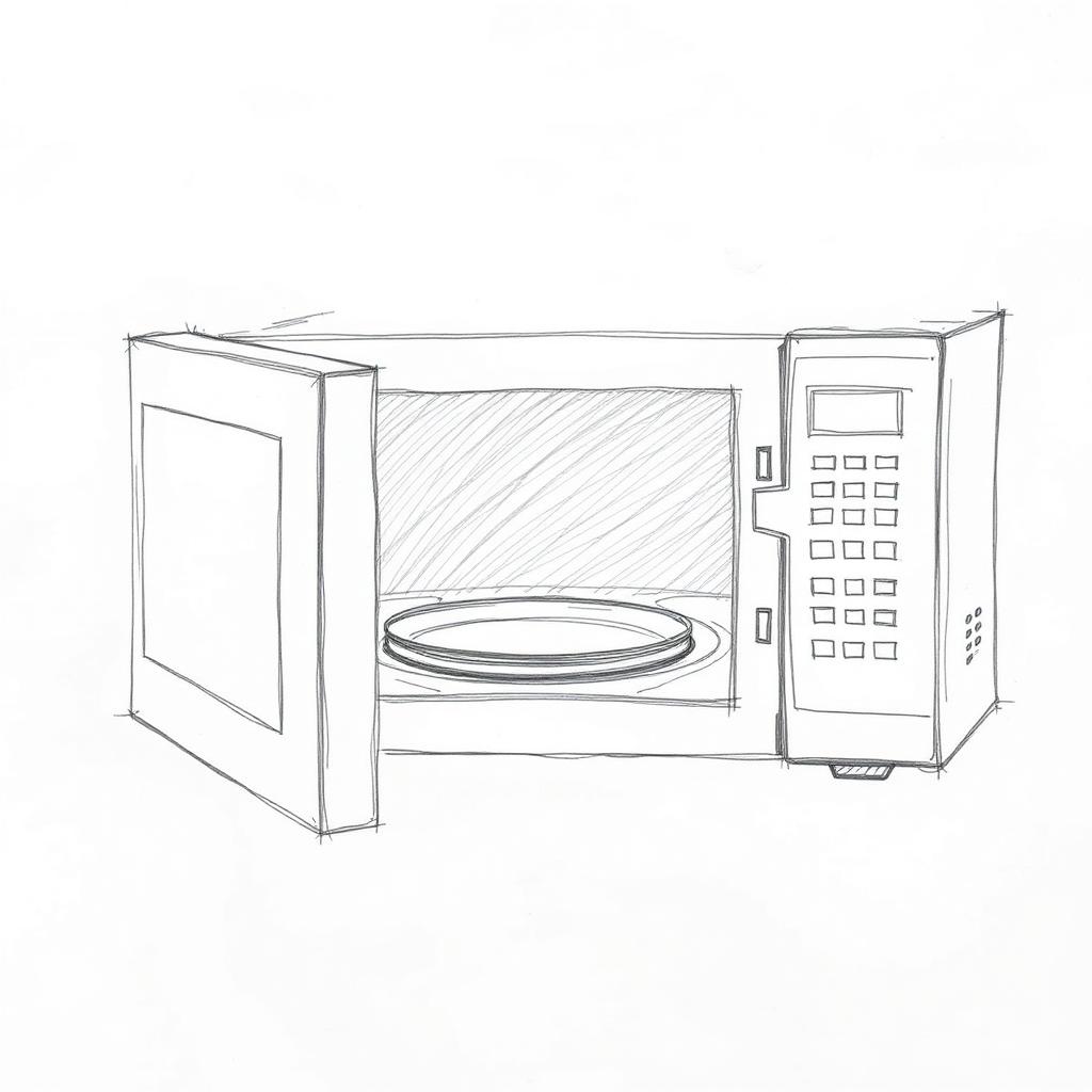 Before — initial concept sketch for Countertop Microwave — Appliance CAD Model, Product Design project by DesignForge Uganda