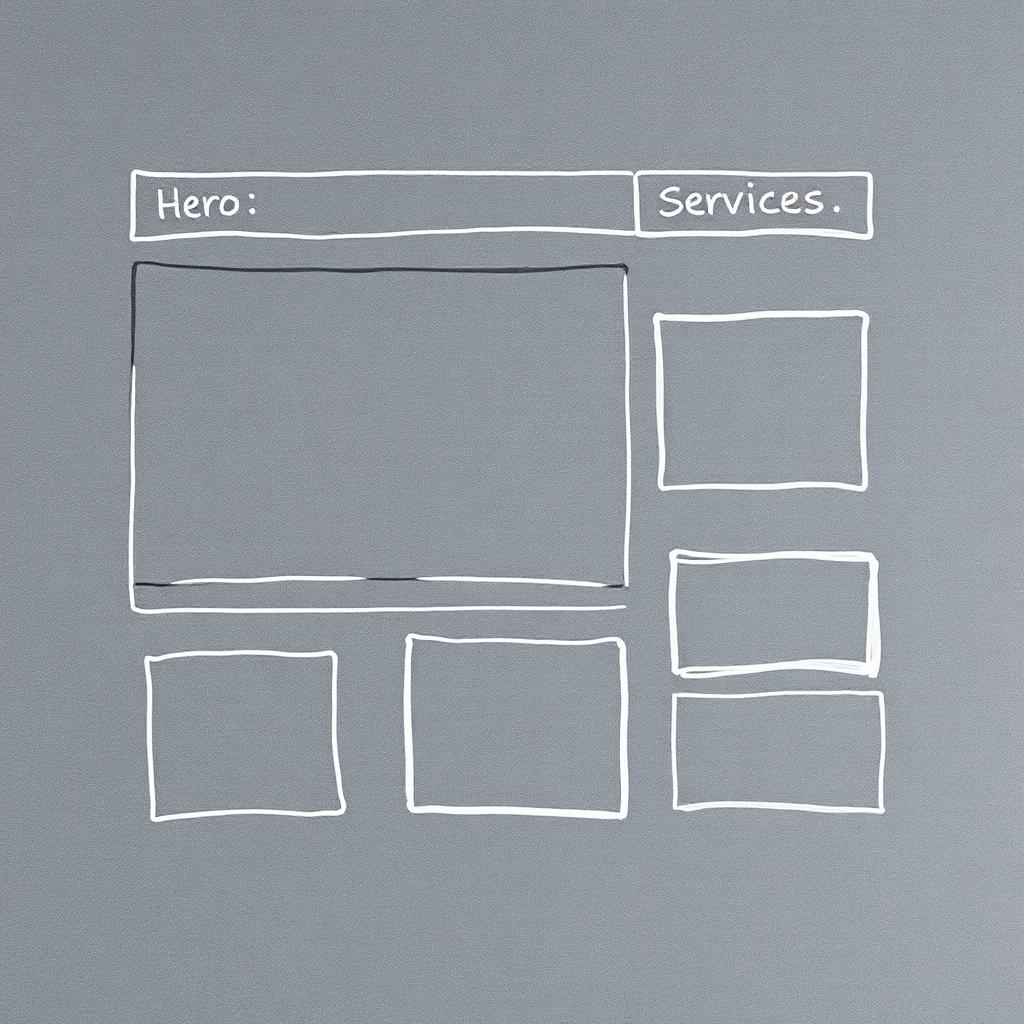 Before — initial concept sketch for Corporate Website, Web Design project by DesignForge Uganda