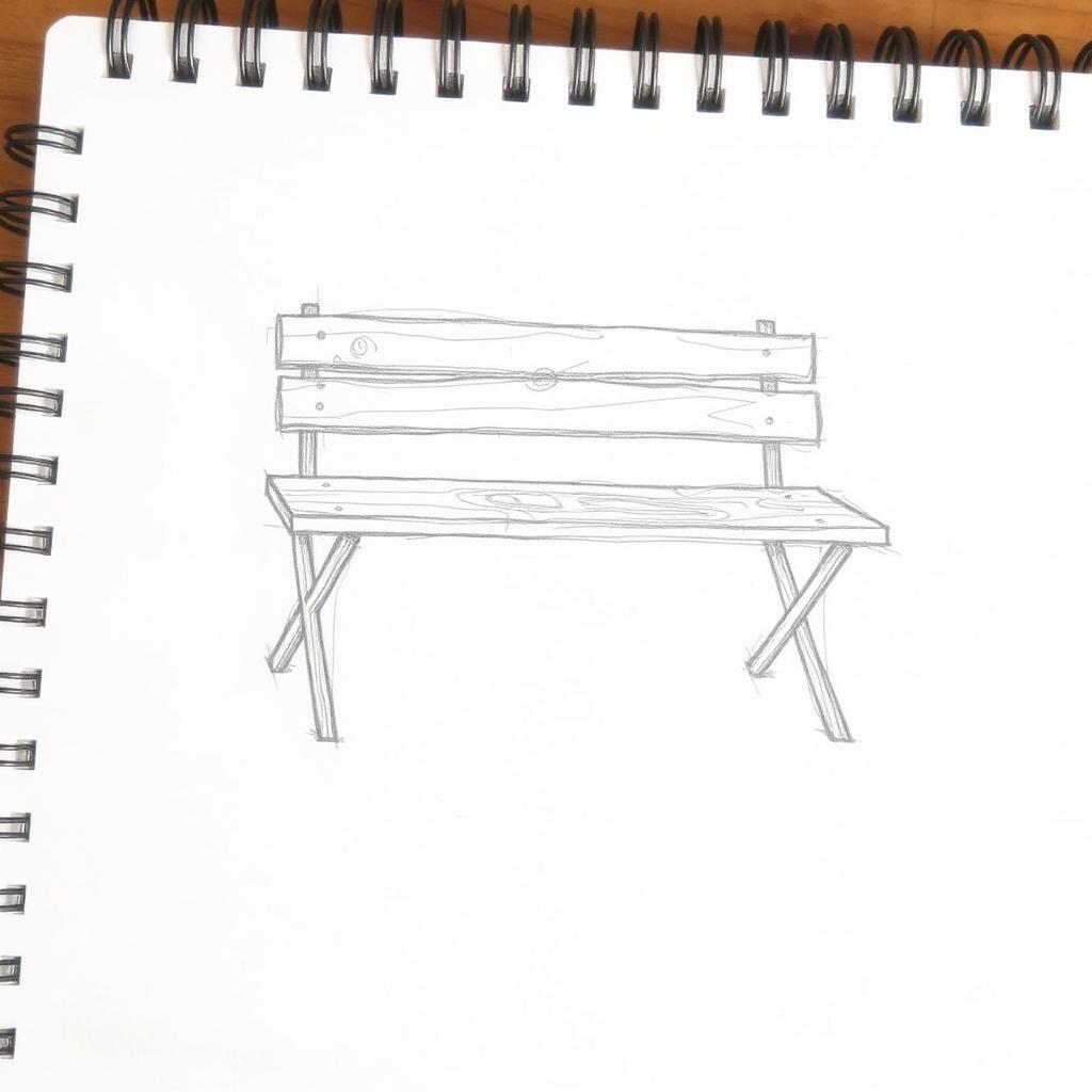 Before — initial concept sketch for Outdoor X-Leg Garden Bench, Product Design project by DesignForge Uganda