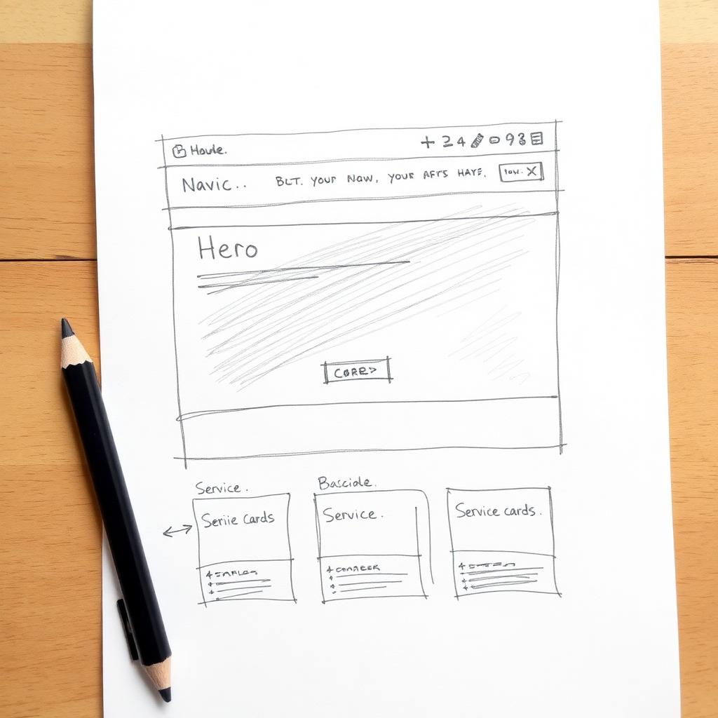 Before — initial concept sketch for DesignForge — This Very Website, Web Design project by DesignForge Uganda
