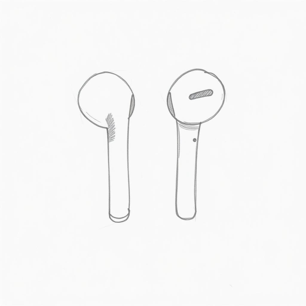 Before — initial concept sketch for Wireless Earbuds — Consumer Product Design, Product Design project by DesignForge Uganda