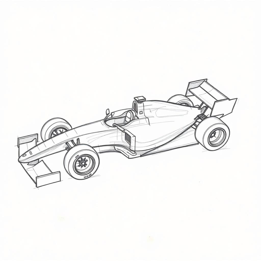 Before — initial concept sketch for Formula 1 Race Car — Full CAD Assembly, Mechanical Design project by DesignForge Uganda
