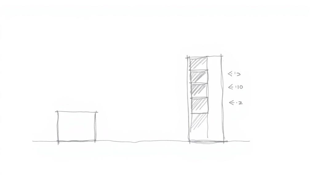 Before — initial concept sketch for Modular Kitchen & Wardrobe — Elevation & Dimension Set, Interior & Furniture Design project by DesignForge Uganda