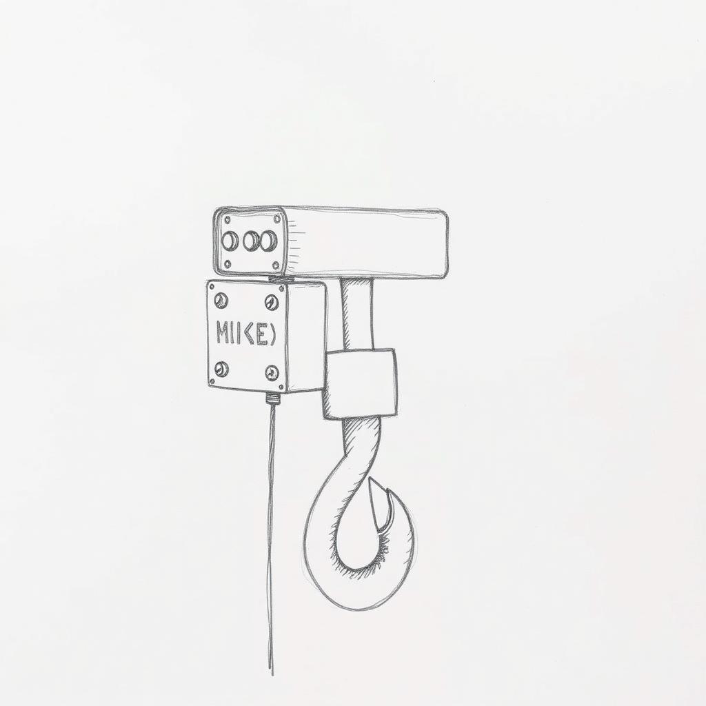 Before — initial concept sketch for Lifting Hook Block — Mechanical Assembly, Mechanical Design project by DesignForge Uganda