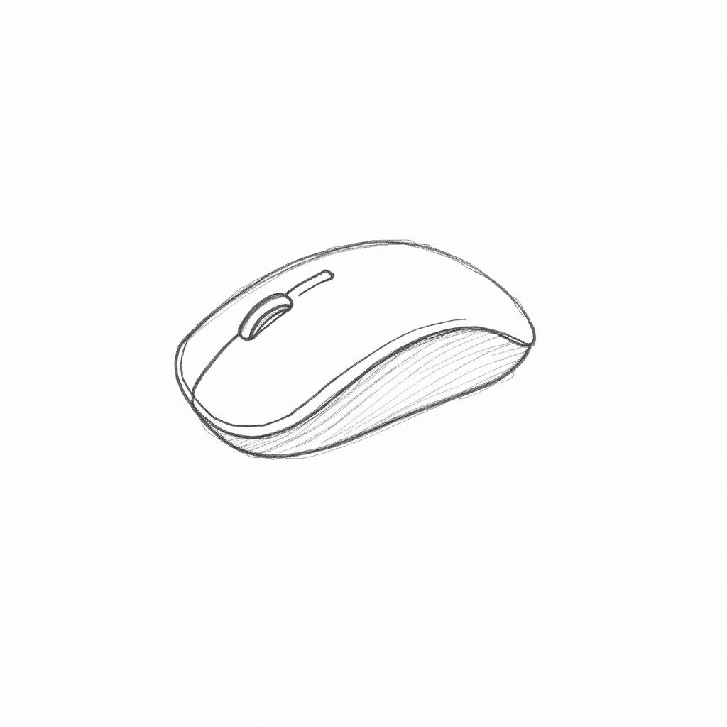 Before — initial concept sketch for Minimal Wireless Mouse — Consumer Product Model, Product Design project by DesignForge Uganda
