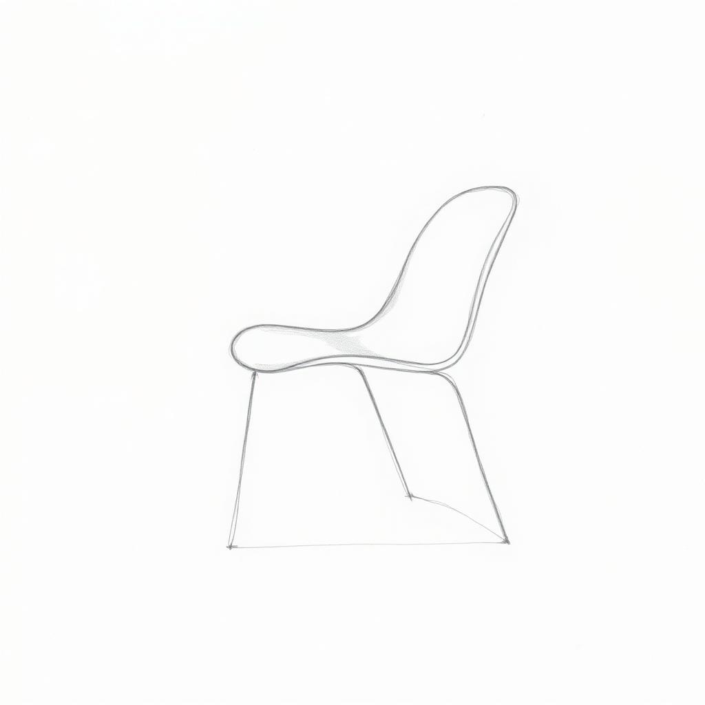 Before — initial concept sketch for Molded Cantilever Chair — Surface Modelling Study, Product Design project by DesignForge Uganda