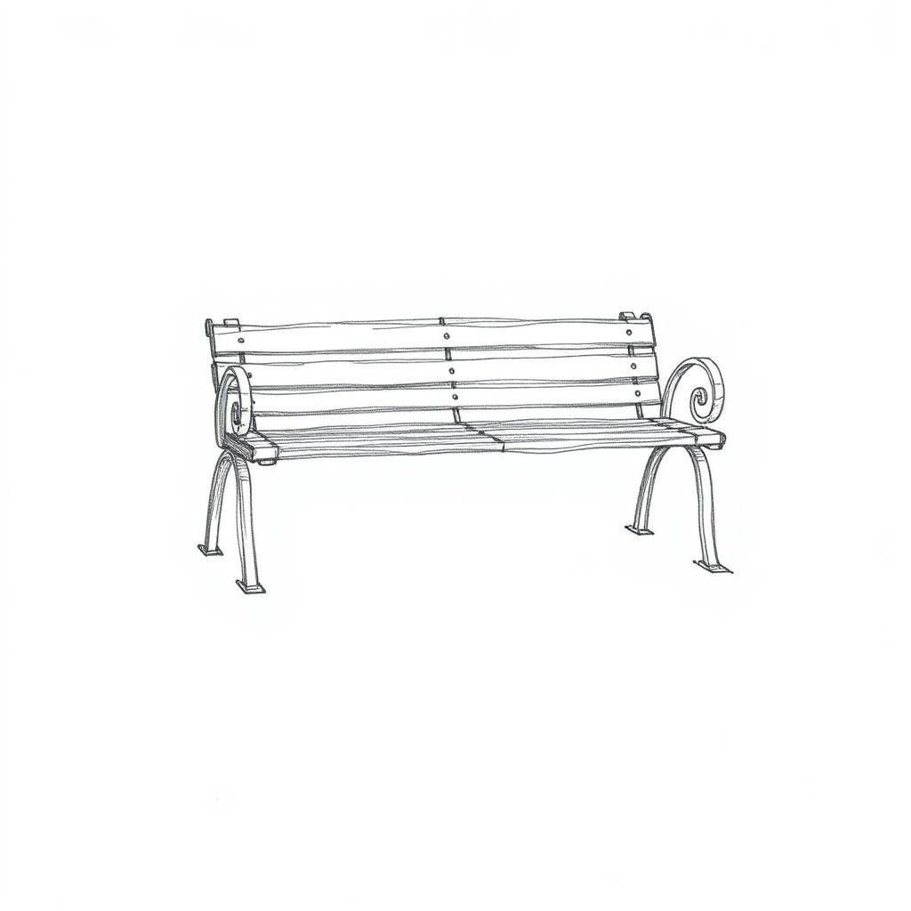 Before — initial concept sketch for Curved-Arm Park Bench, Product Design project by DesignForge Uganda